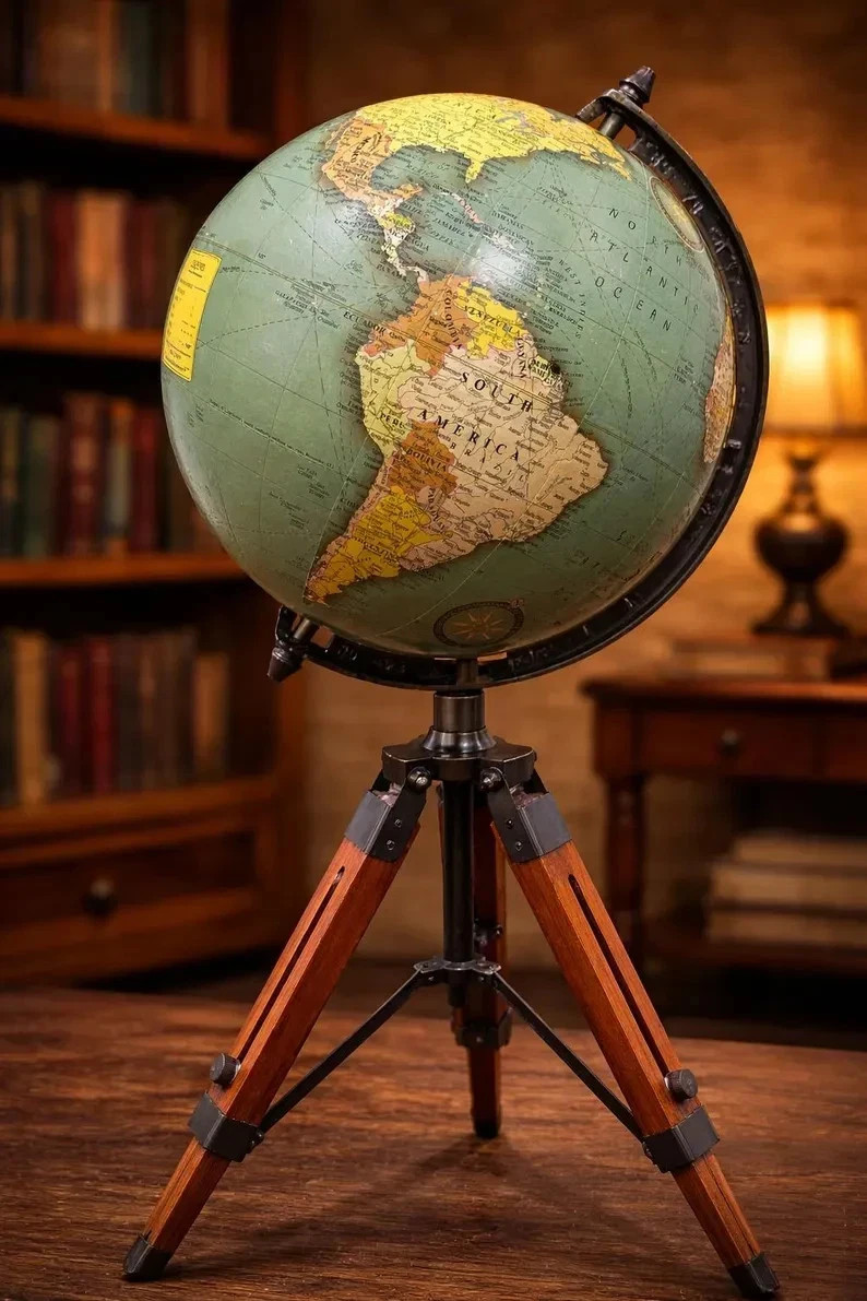 Classic 24-Inch Antique World Globe Stand – Vintage Library & Study Room Decor