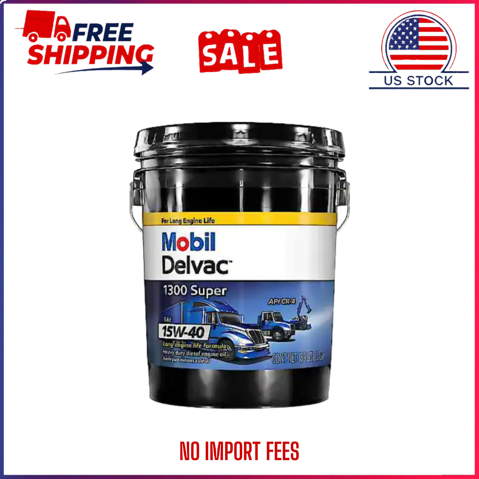 Mobil Delvac 1300 Super 15W-40 Premium Diesel Engine Oil 5 Gallon FREESHIP Mobil Delvac 1300 Super 15W-40 Premium Diesel Engine Oil 5 Gallon FREESHIP
