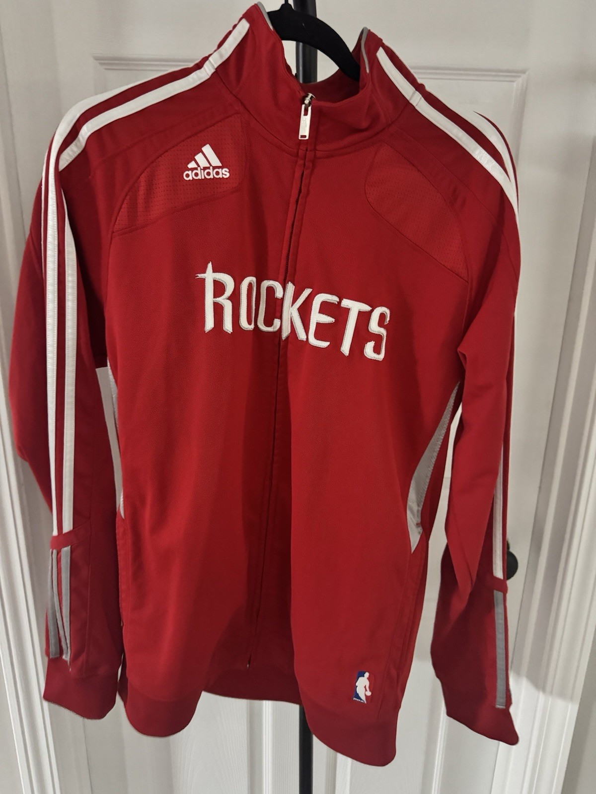 Adidas Houston Rockets Men\'s Track Jacket Logo Full Zip Medium Red 2009 NBA