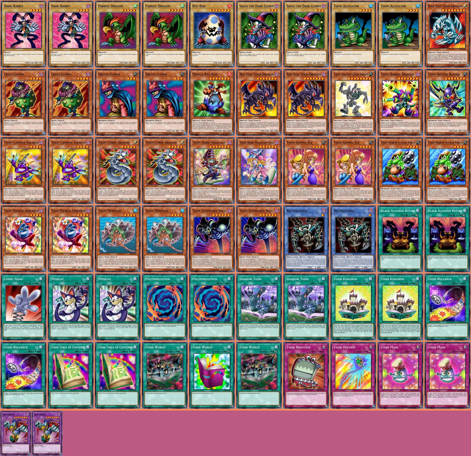 Maximillion Pegasus Toon Deck Parrot Dragon Alligator Yugioh