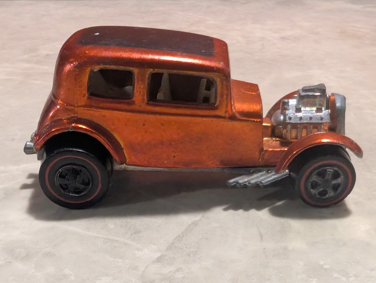 Vintage 1969 Hot Wheels Redline Classic \'32 Ford Vickie Orange Original Mattel