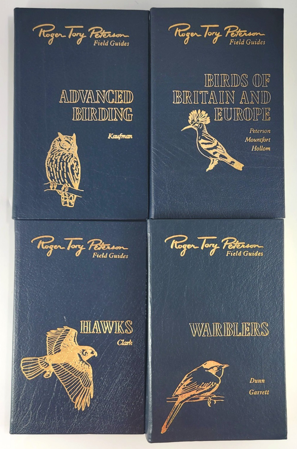 Easton Press Peterson Field Guides Lot 4 Leather Birds Warblers Hawks Advanced