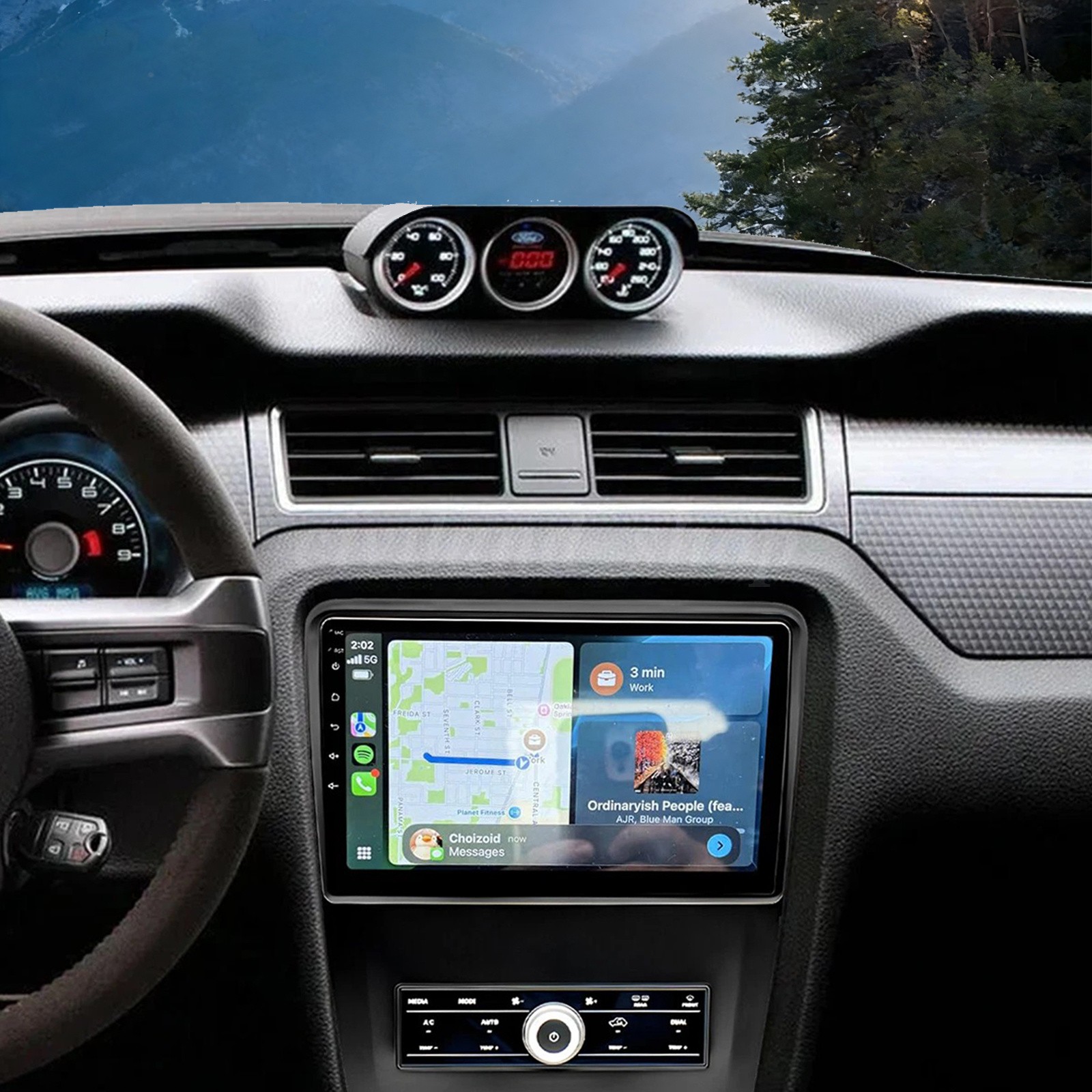 2+64G Android 16 Carplay Car Stereo Radio For 2010-2014 Ford Mustang GPS Cam