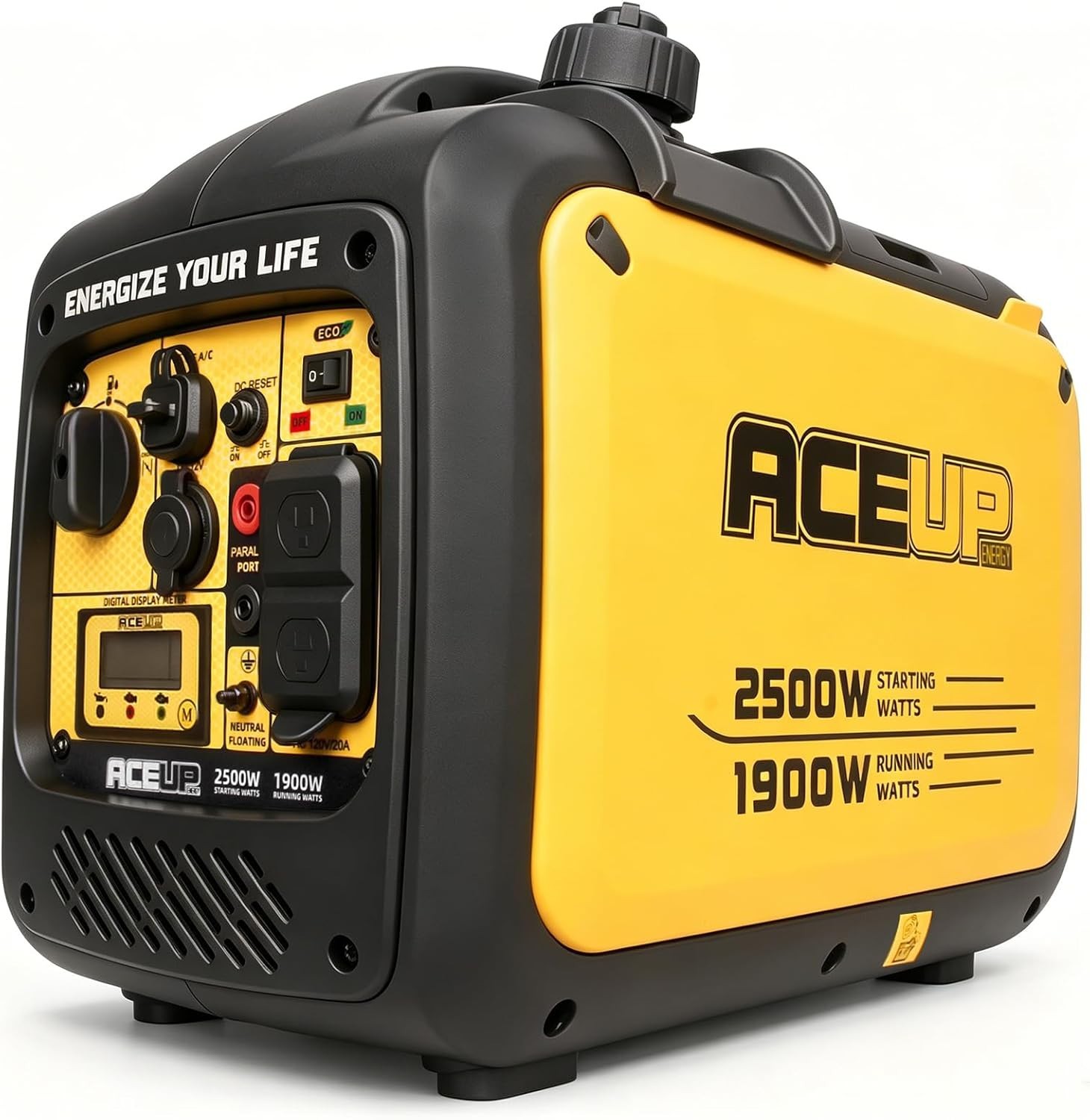 Aceup Energy 2500 Watt Portable Inverter Generator 80cc Gas Powered, DC USB Port Aceup Energy 2500 Watt Portable Inverter Generator 80cc Gas Powered, DC USB Port