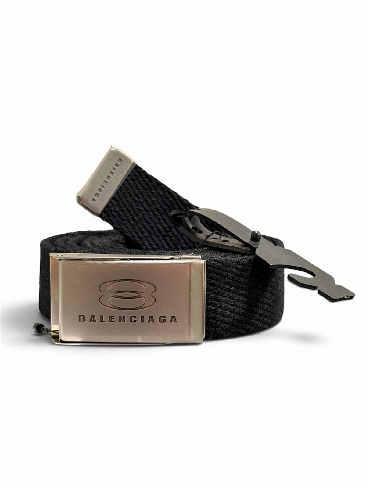 Balenciaga Unity Skater Belt Black w/ Aged Silver 809785 2ABB7 1000 - One Size
