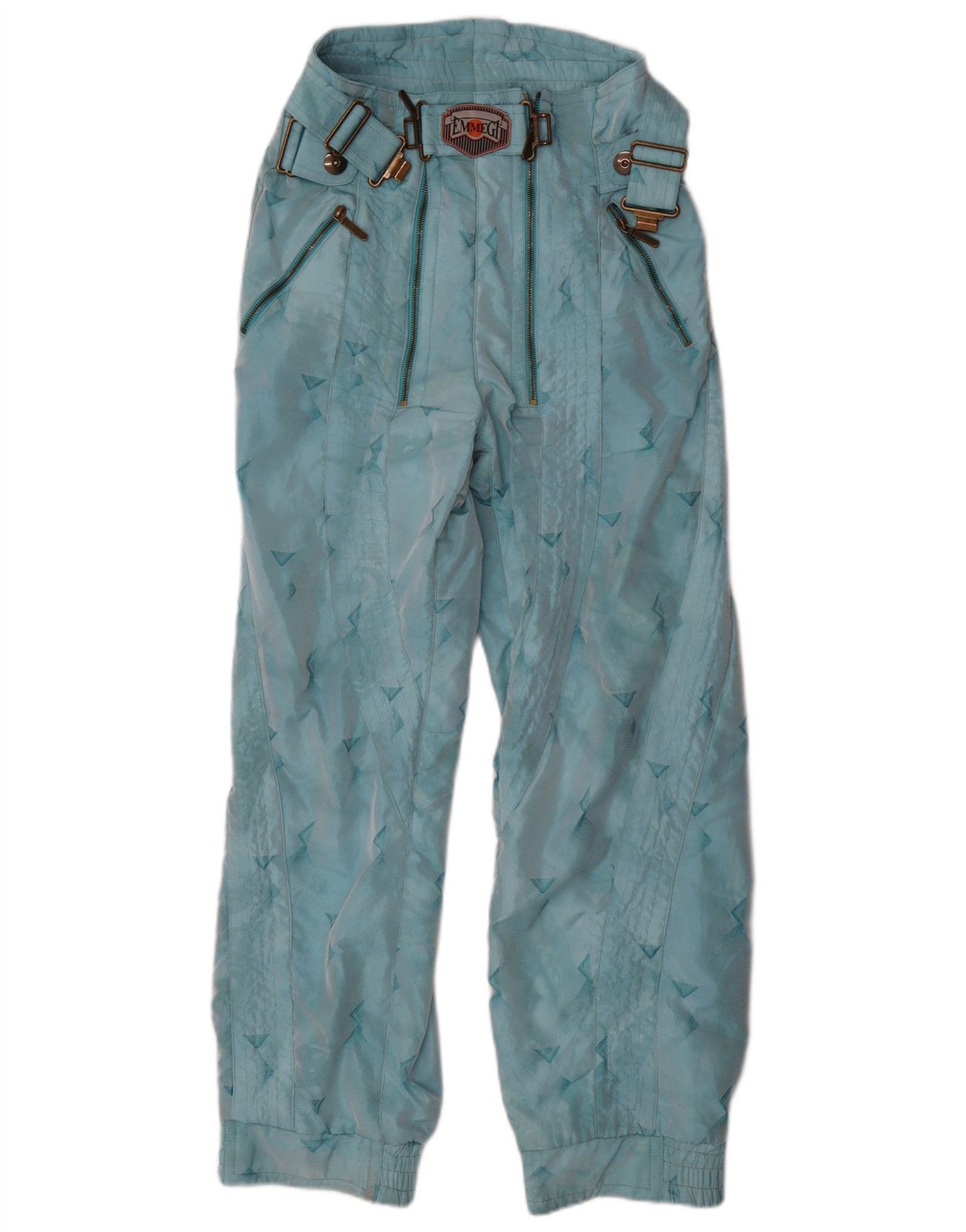 Emmegi Womens Joggers Ski Trousers UK 12 Medium Blue Geometric Polyamide FA19