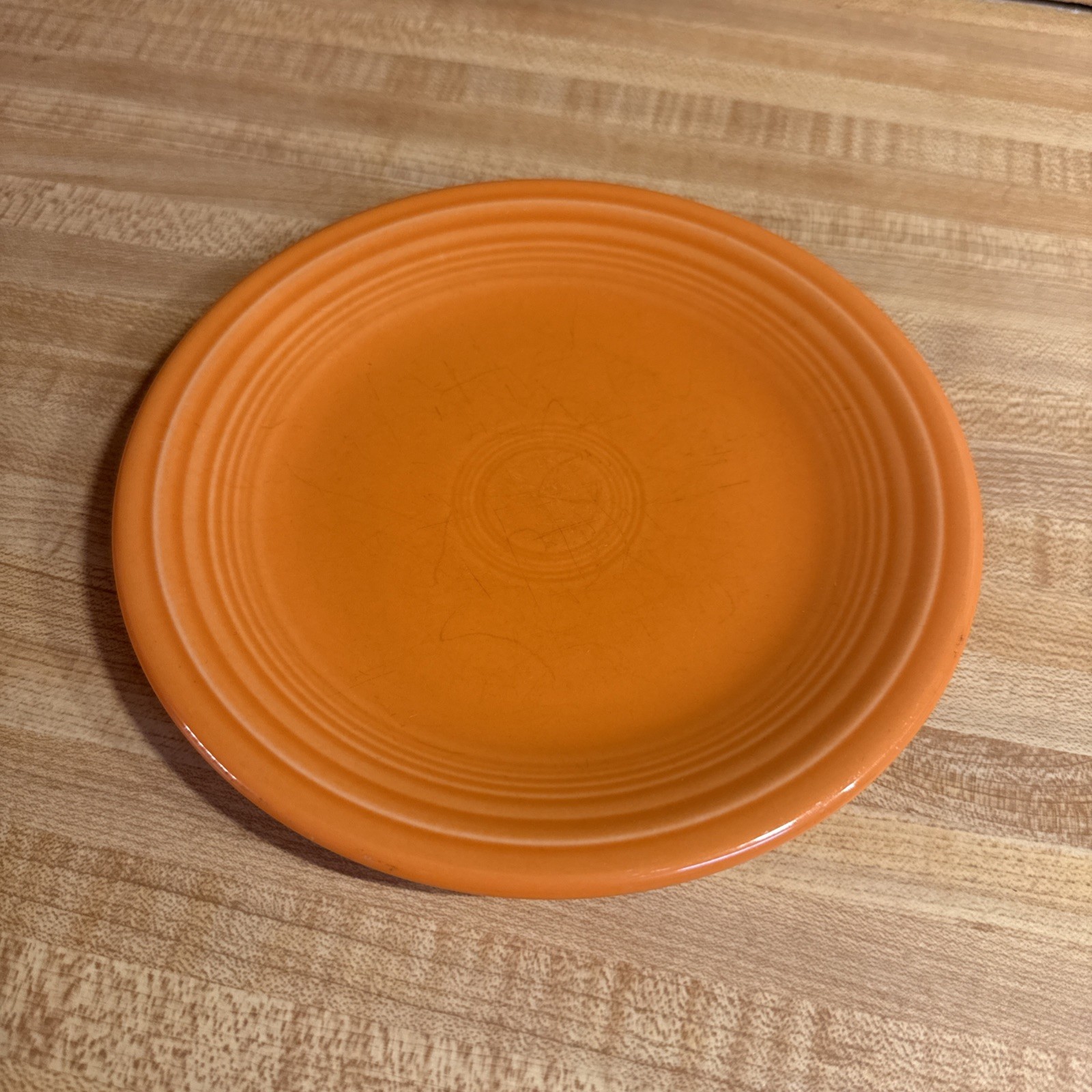 Vintage Fiestaware Homer Laughlin China Co Tangerine 7 & 1/4” Salad Plate Vintage Fiestaware Homer Laughlin China Co Tangerine 7 & 1/4” Salad Plate