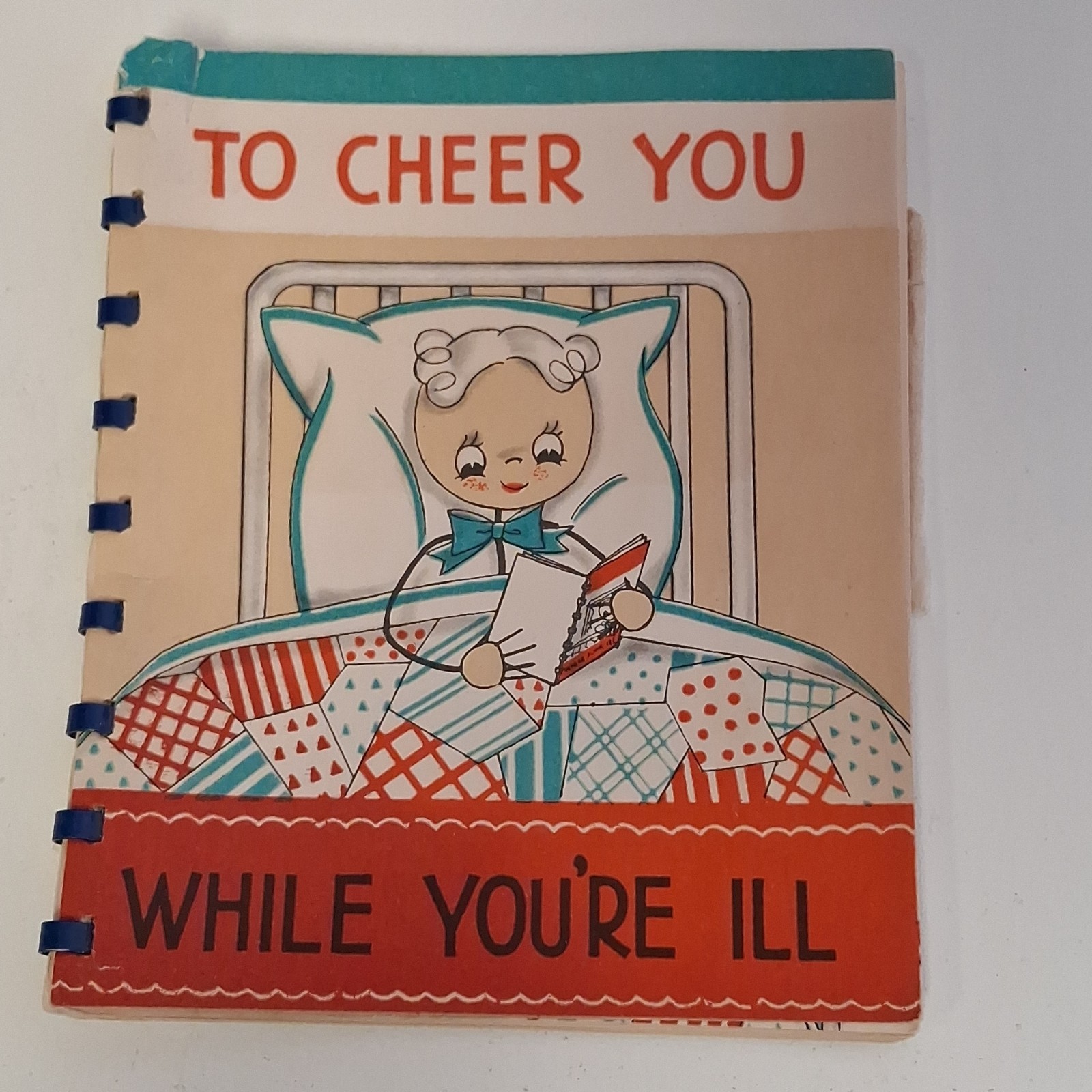 Vintage 1940s “To Cheer You” Spiral Bound Greeting Card Booklet 