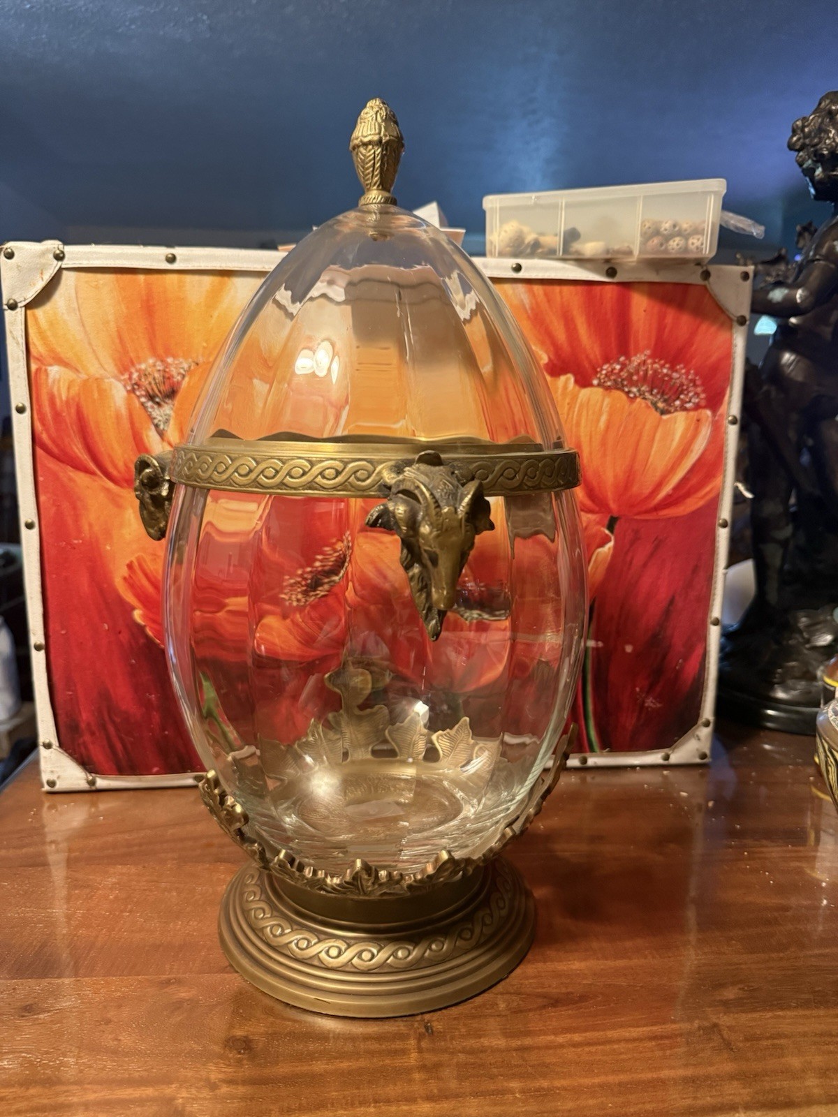 Vintage Castilian Imports Crystal Glass Urn