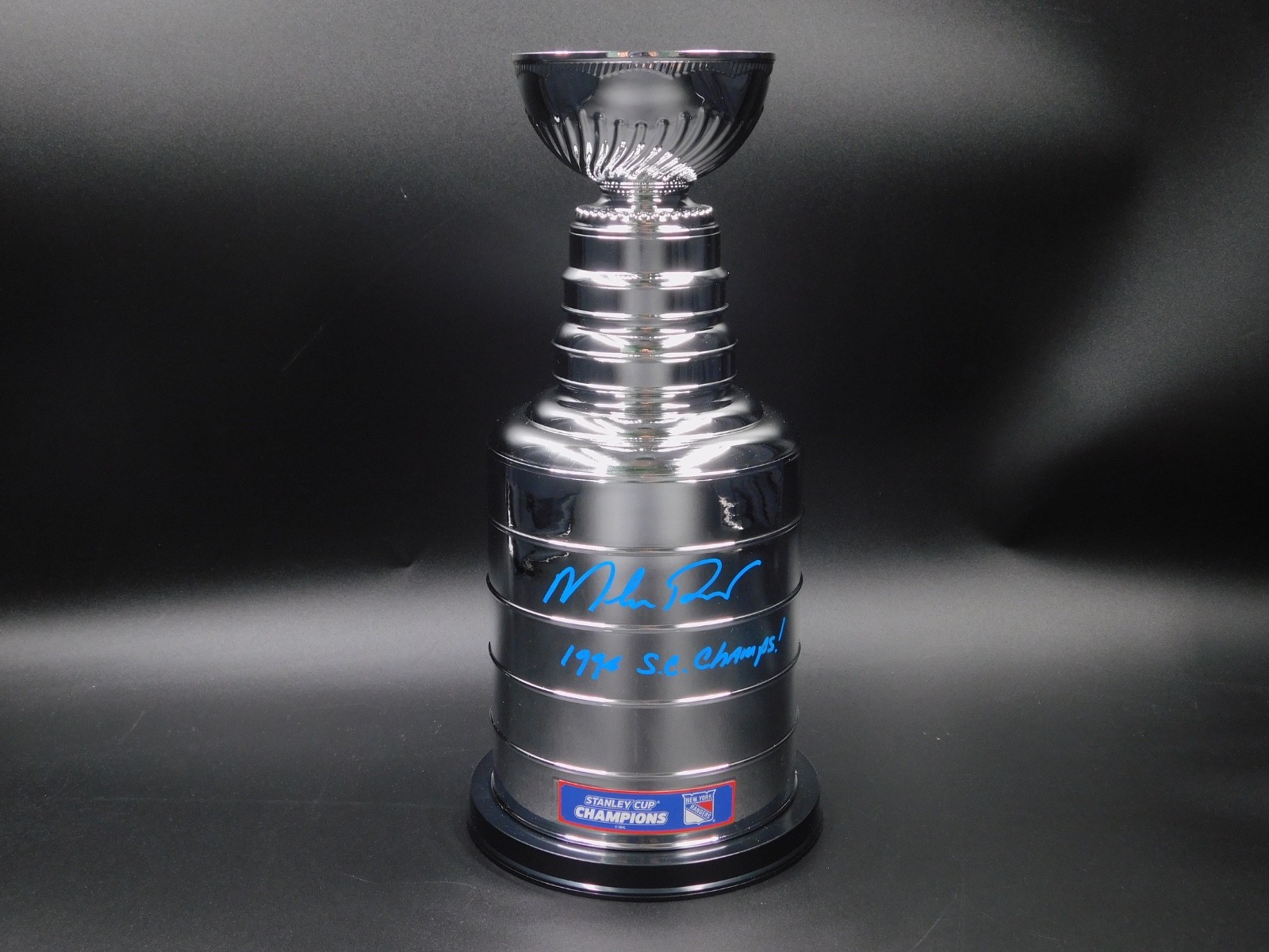 Mike Richter Signed Official 14in Replica Stanley Cup Trophy NY Rangers JSA COA Mike Richter Signed Official 14in Replica Stanley Cup Trophy NY Rangers JSA COA