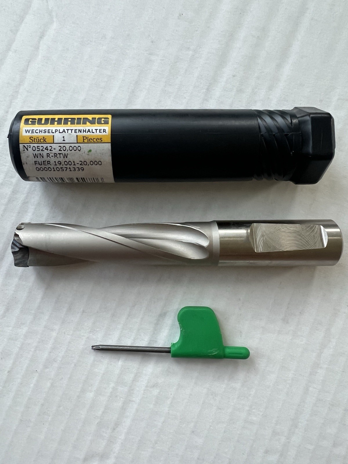 GUHRING REPLACEABLE-TIP DRILL 19,001-20,000 RANGE DIAMETER WN R-RTW 5242-20.005
