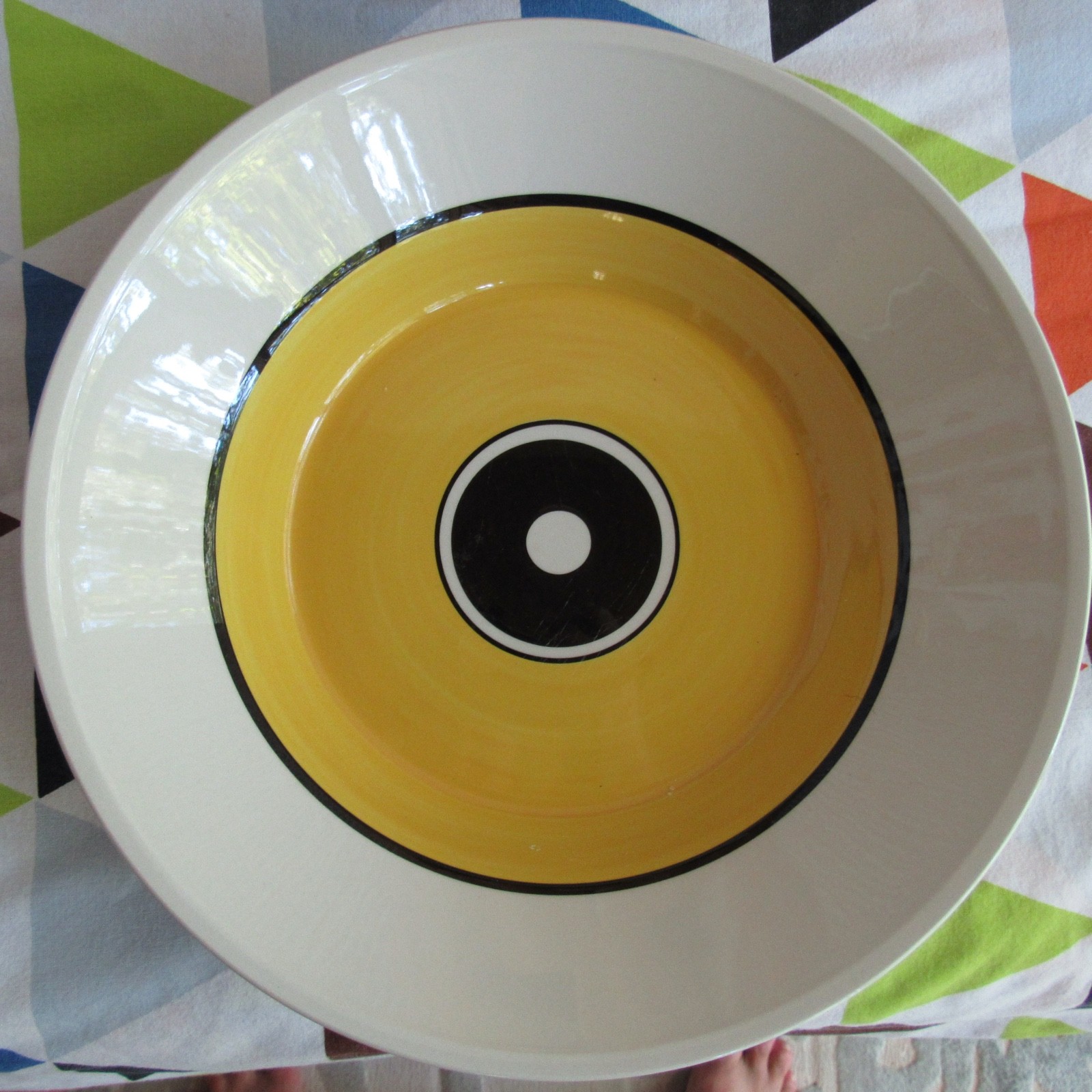 Vintage Mikasa  Serving Bowl 10 in Japan Mid Century MCM Collage Oven to Table