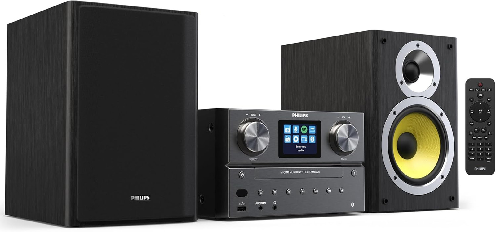 Philips Bluetooth & Wifi Stereo System for Home with CD Player, Spotify, Interne Philips Bluetooth & Wifi Stereo System for Home with CD Player, Spotify, Interne