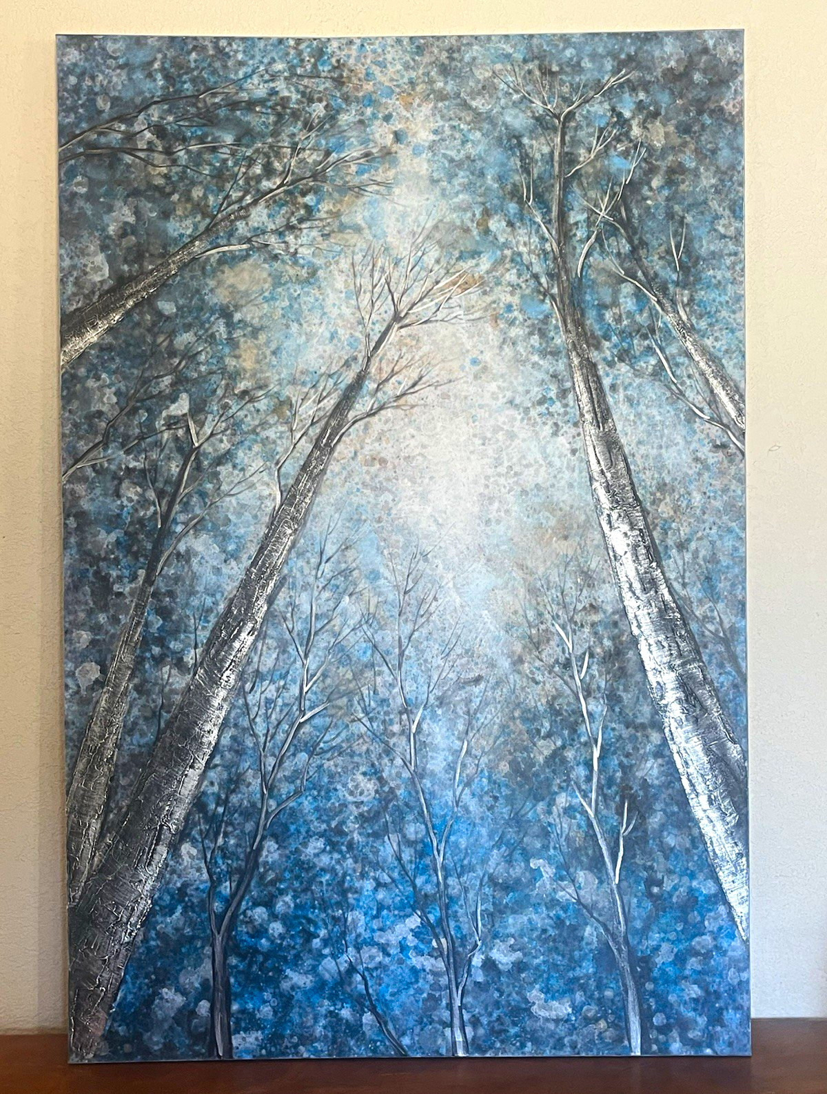 Yosemite Home Decor OOAK Original Large Forest Trees Canvas Painting Unframed