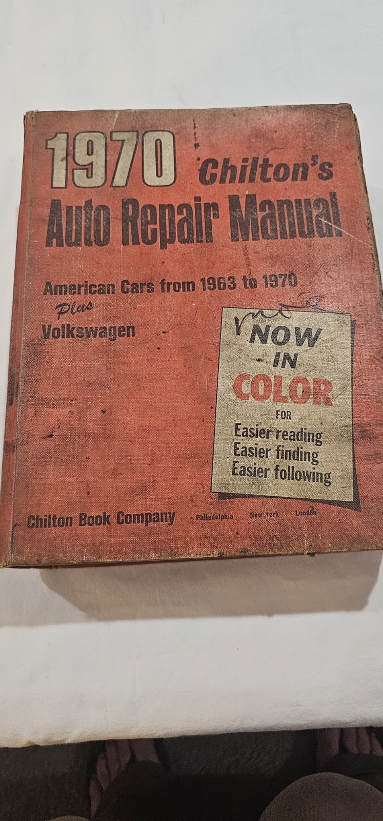 Vintage 1970 Chilton's Auto Repair Manual Hard Cover Book American Cars 1963-70