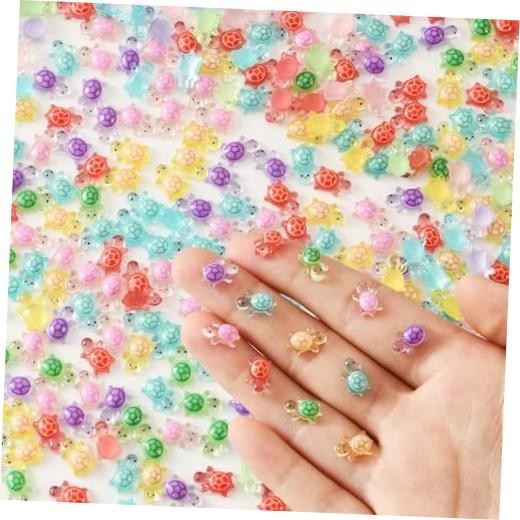 400 Pcs Luminous Mini Resin Turtle Mini Resin Figurines Multicolor