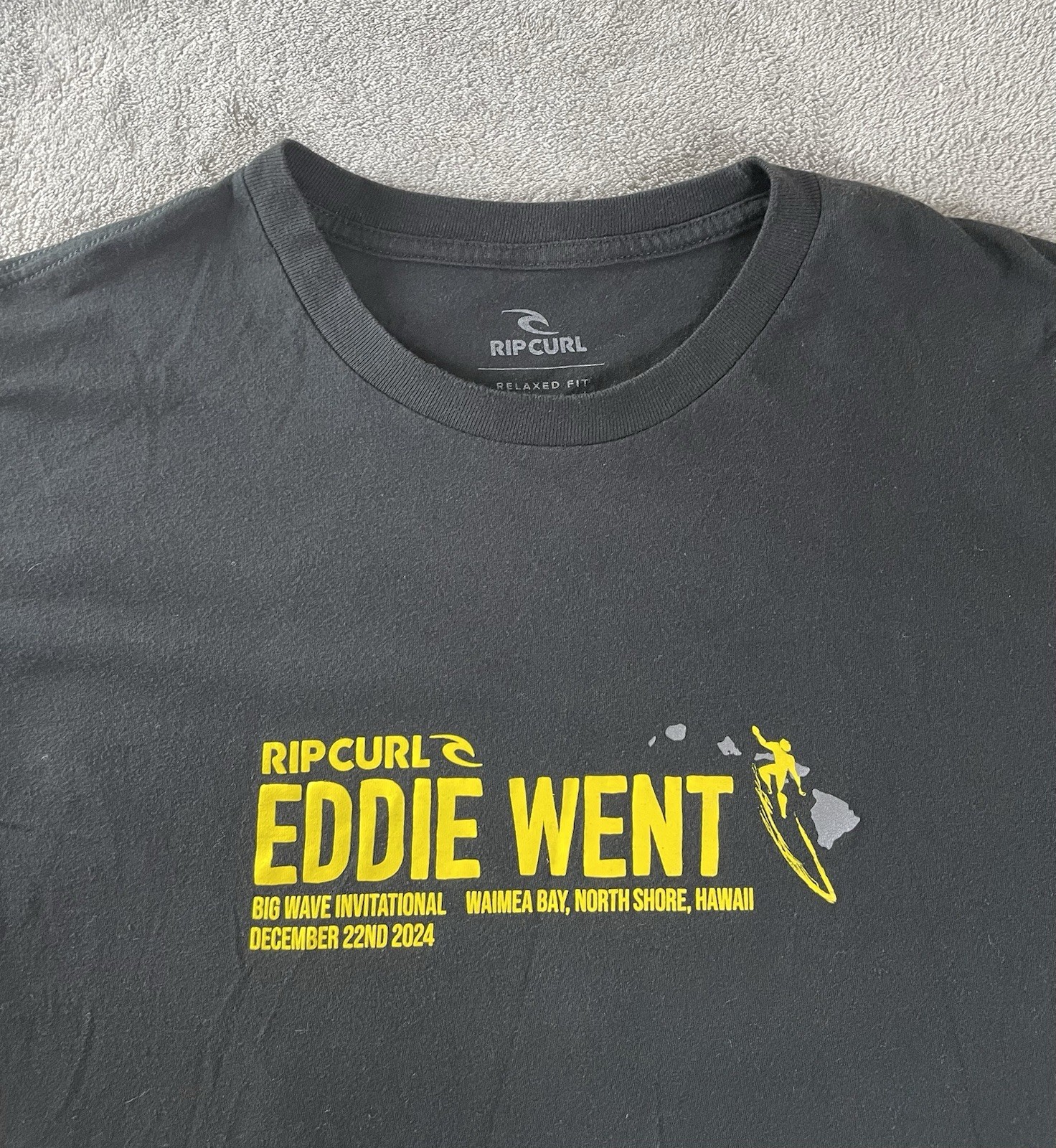 Rip Curl Eddie Went Big Wave North Shore Hawaii Graphic Crew Neck T Shirt Men L