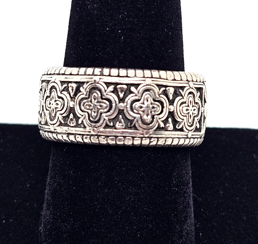 Authentic Estate Konstantino Sterling Silver Men\'s Zeus Band Ring SZ 10 Signed