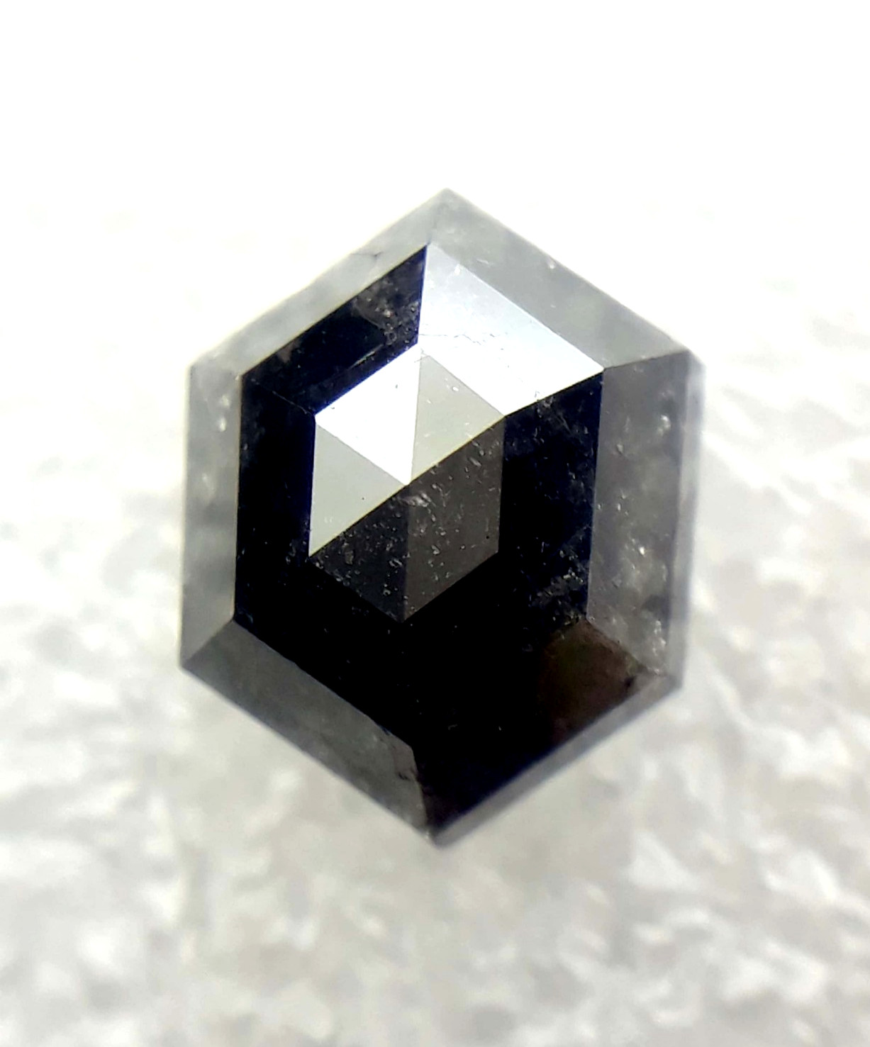 2.37 Ct Natural Salt And Pepper Loose Diamond Hexagon Shape Black Color Diamond