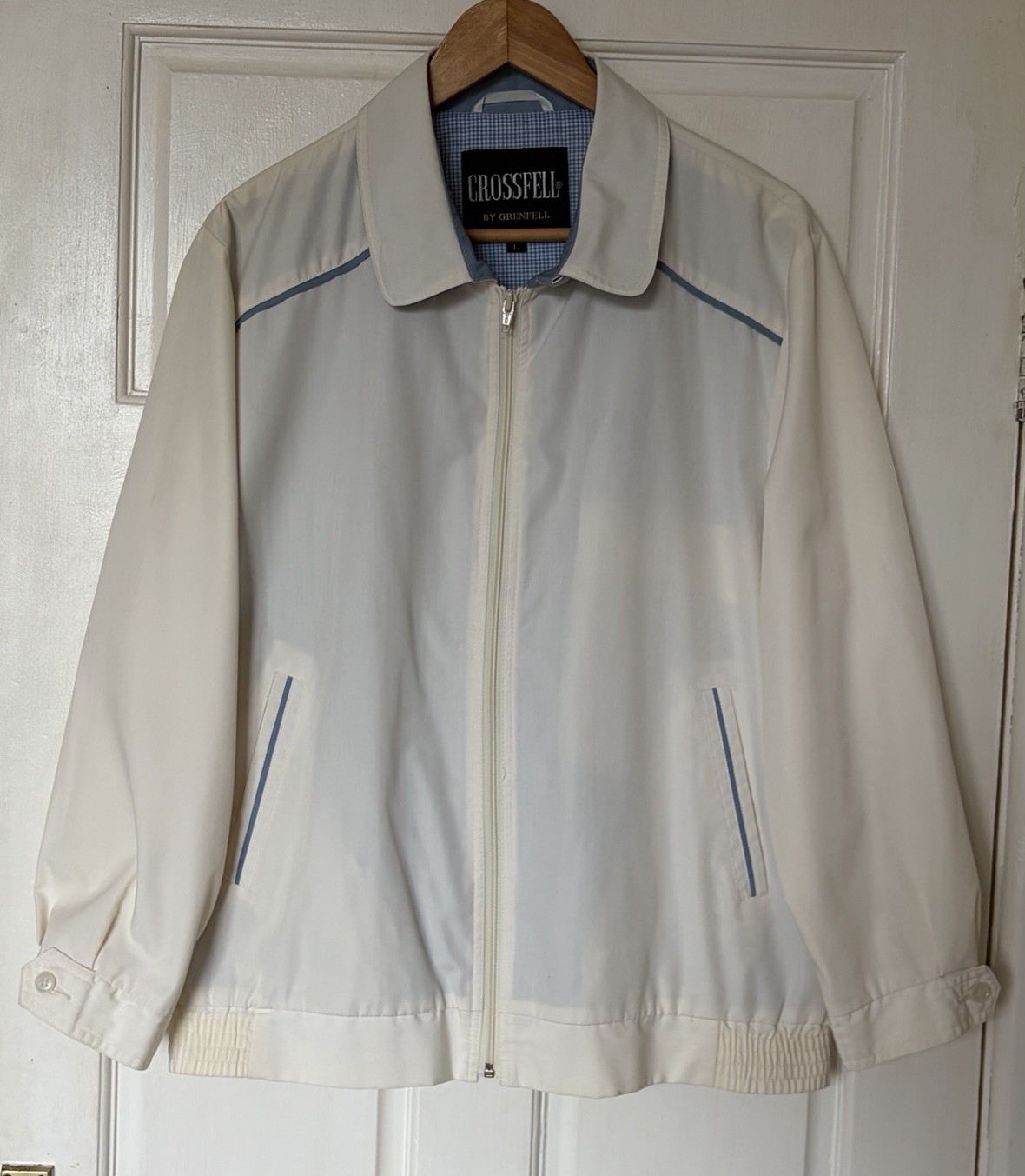 Vintage Crossfell By GRENFELL Blouson Swing Jacket Mens Large White Lined 1980s
