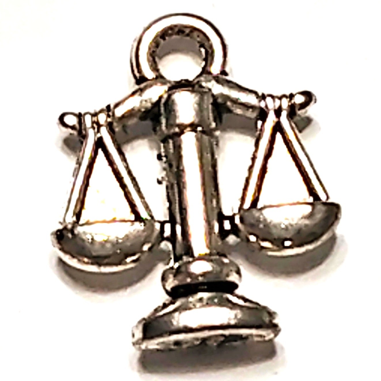 Scales of Justice Charm Libra Symbol Smooth Tibetan Silver 1/2\