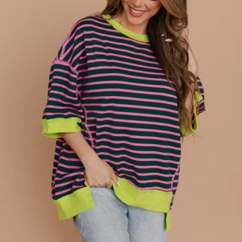 *NEW* Boutique Striped Oversized Tee