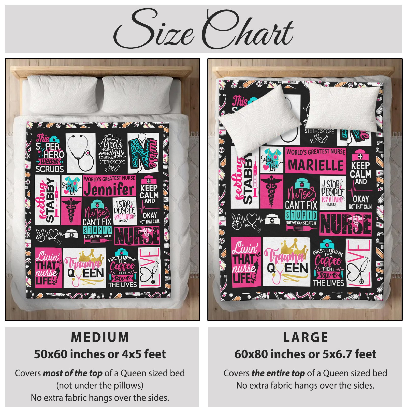 Personalized Nurse Throw Blanket #1 - Nurse Collage Gift