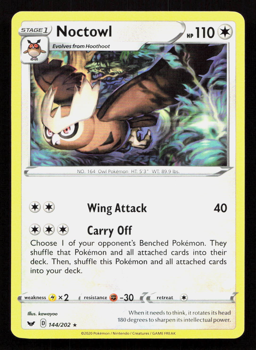 NOCTOWL 144/202 Pokemon SWORD & SHIELD NOCTOWL 144/202 Pokemon SWORD & SHIELD