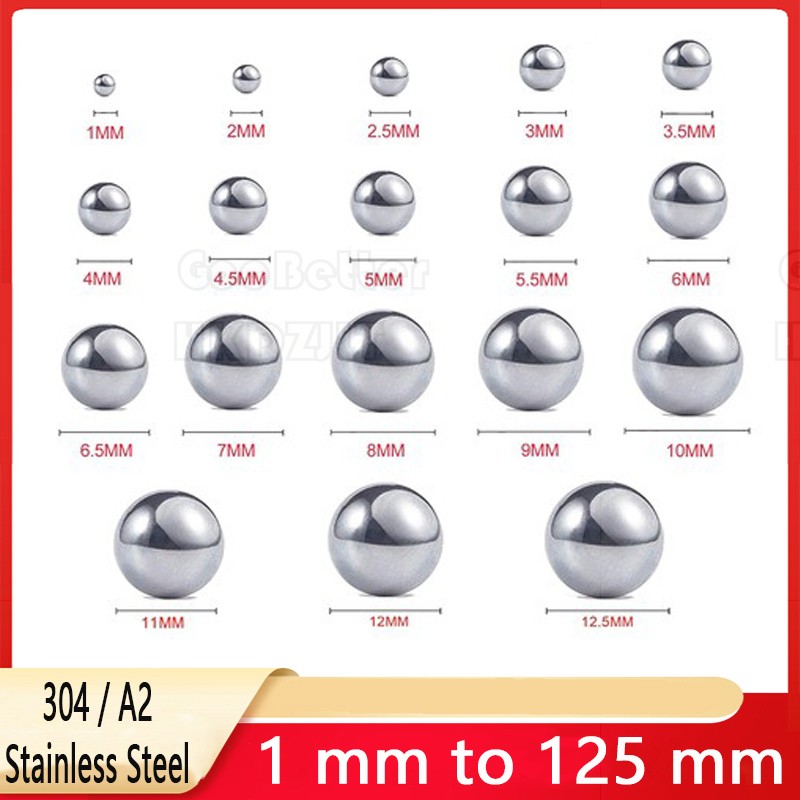 A2 Stainless Steel Ball Bearings 1mm 2mm 3mm 4mm 5mm 6mm 8mm 9mm 10mm to 125mm