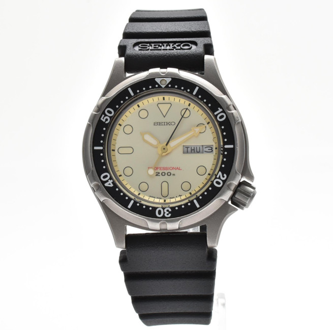 Vintage [EXC+5] SEIKO 7C43-6A00 Titanium DIVER PROFESSIONAL 200m Men's Watch Qz