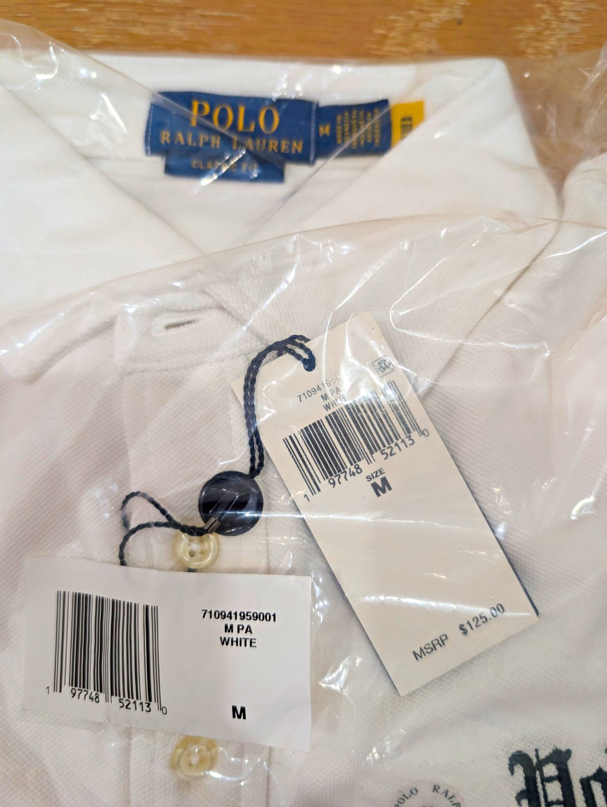 NWT Polo Ralph Lauren Classic Fit Men\'s Pique Polo Shirt White M $125