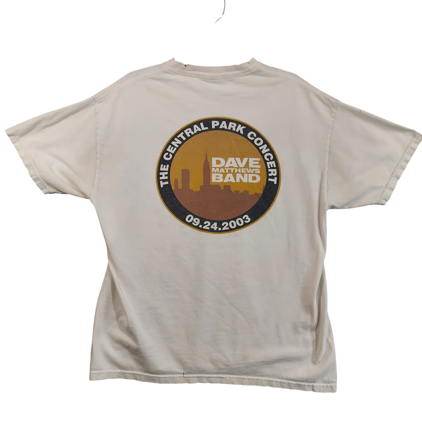 Vintage Dave Matthews Band T-Shirt Men L White 2003 Central Park Concert Vintage