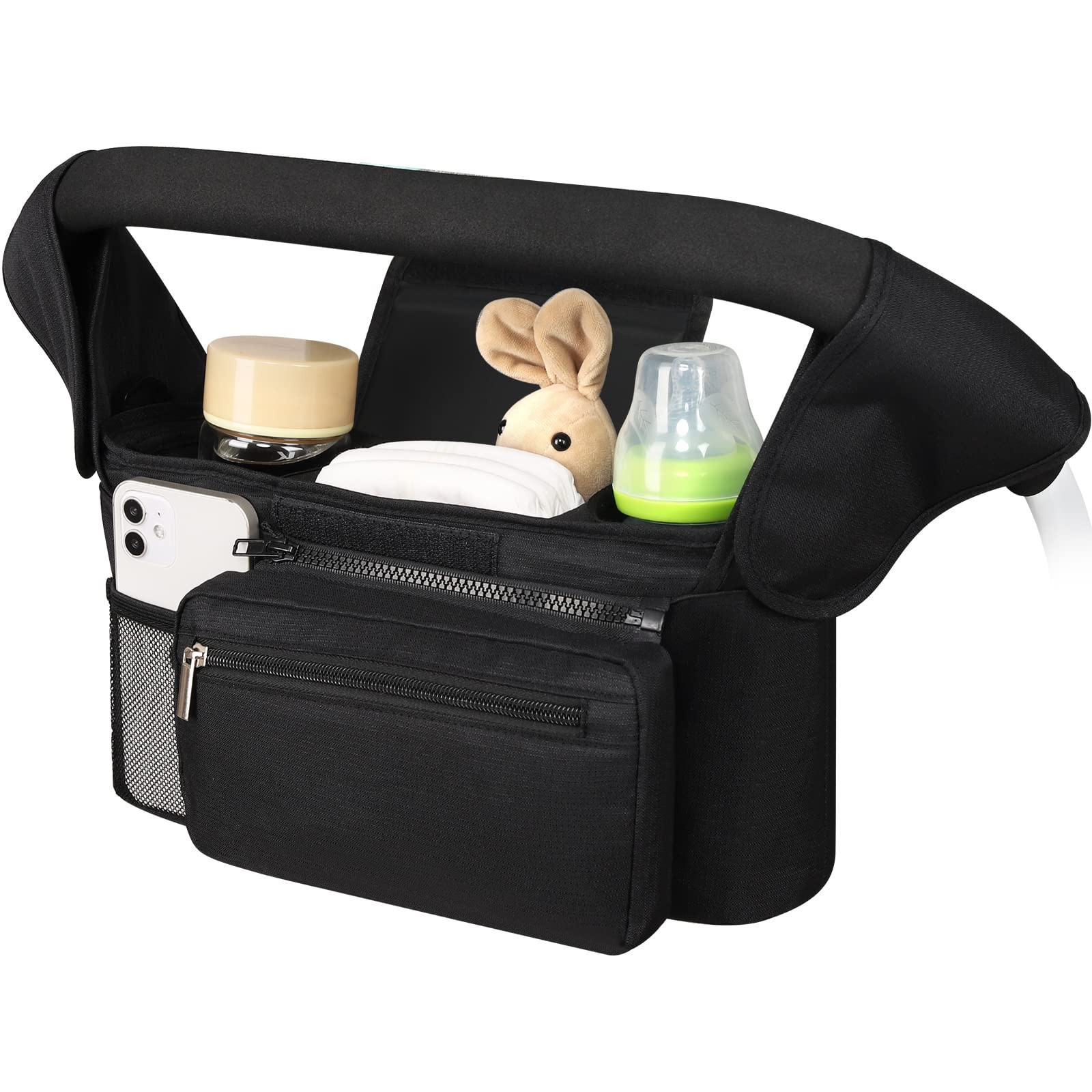 Pink Universal Stroller Organizer Detachable Phone Bag for Baby Essentials
