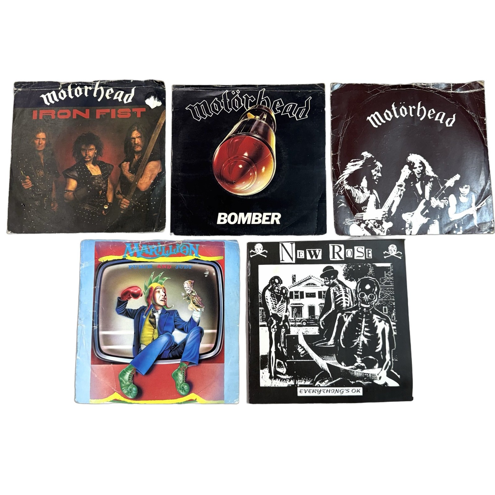 Motörhead 7” Vinyl Lot Iron Fist Red Bomber Motorhead Marillion New Rose Punk