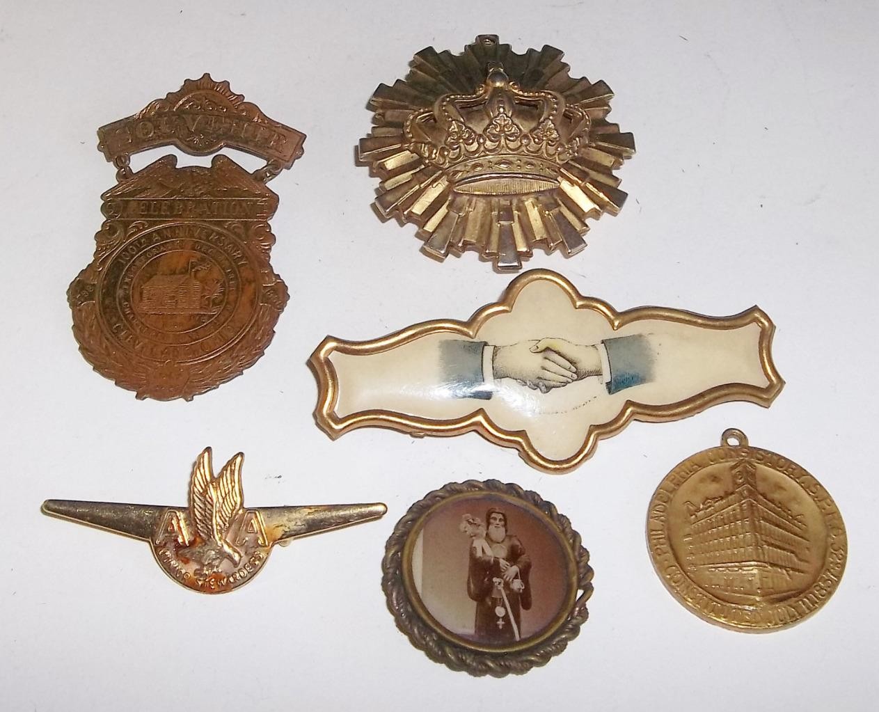 Vintage Antique Souvenir Pins and Badges  100 Years of Cleveland Ohio  & More
