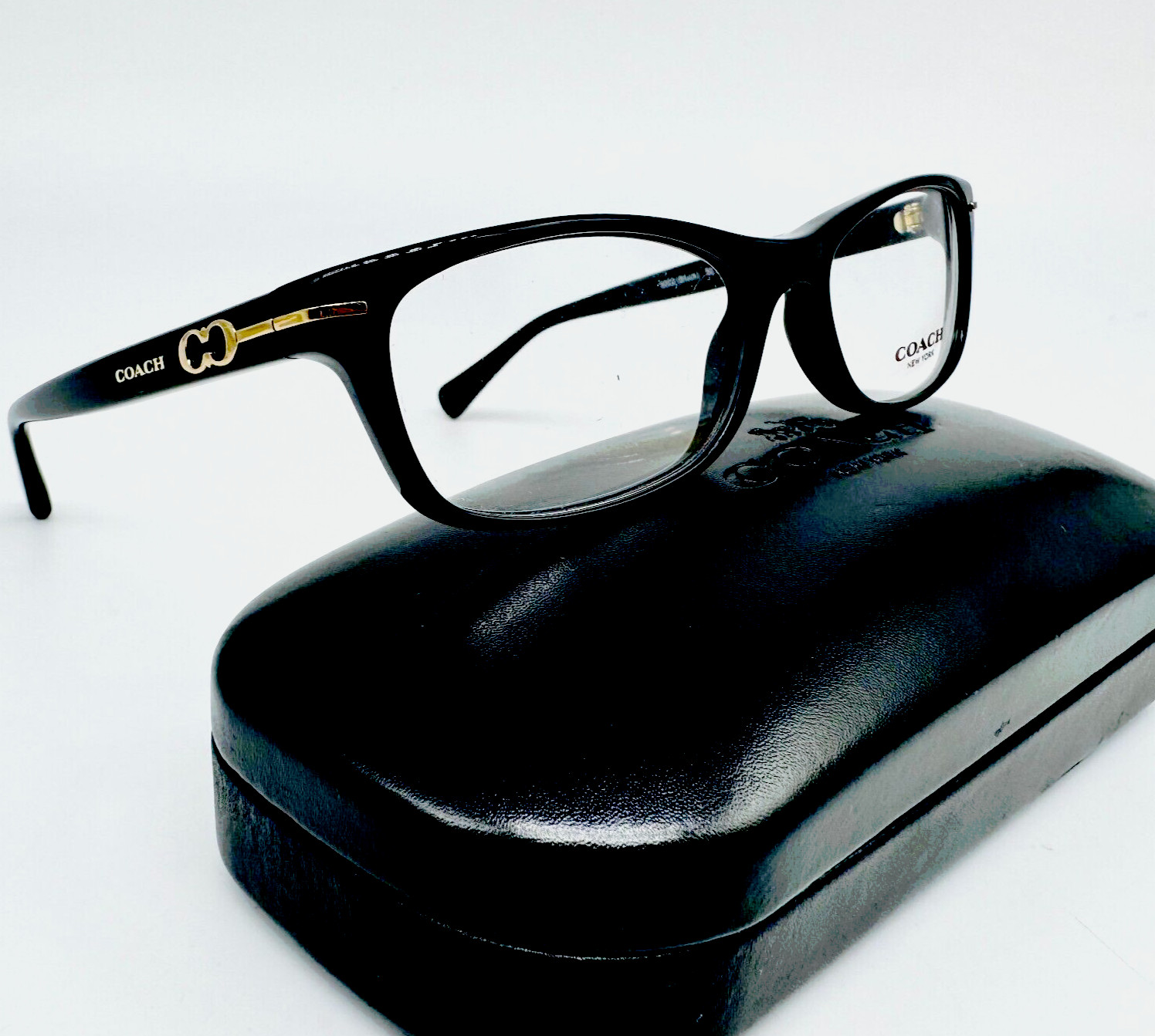 Coach HC 6054 / 5002 Elise Black 50-16-135mm Women's Acetate Eyeglasses w CASE Coach HC 6054 / 5002 Elise Black 50-16-135mm Women's Acetate Eyeglasses w CASE