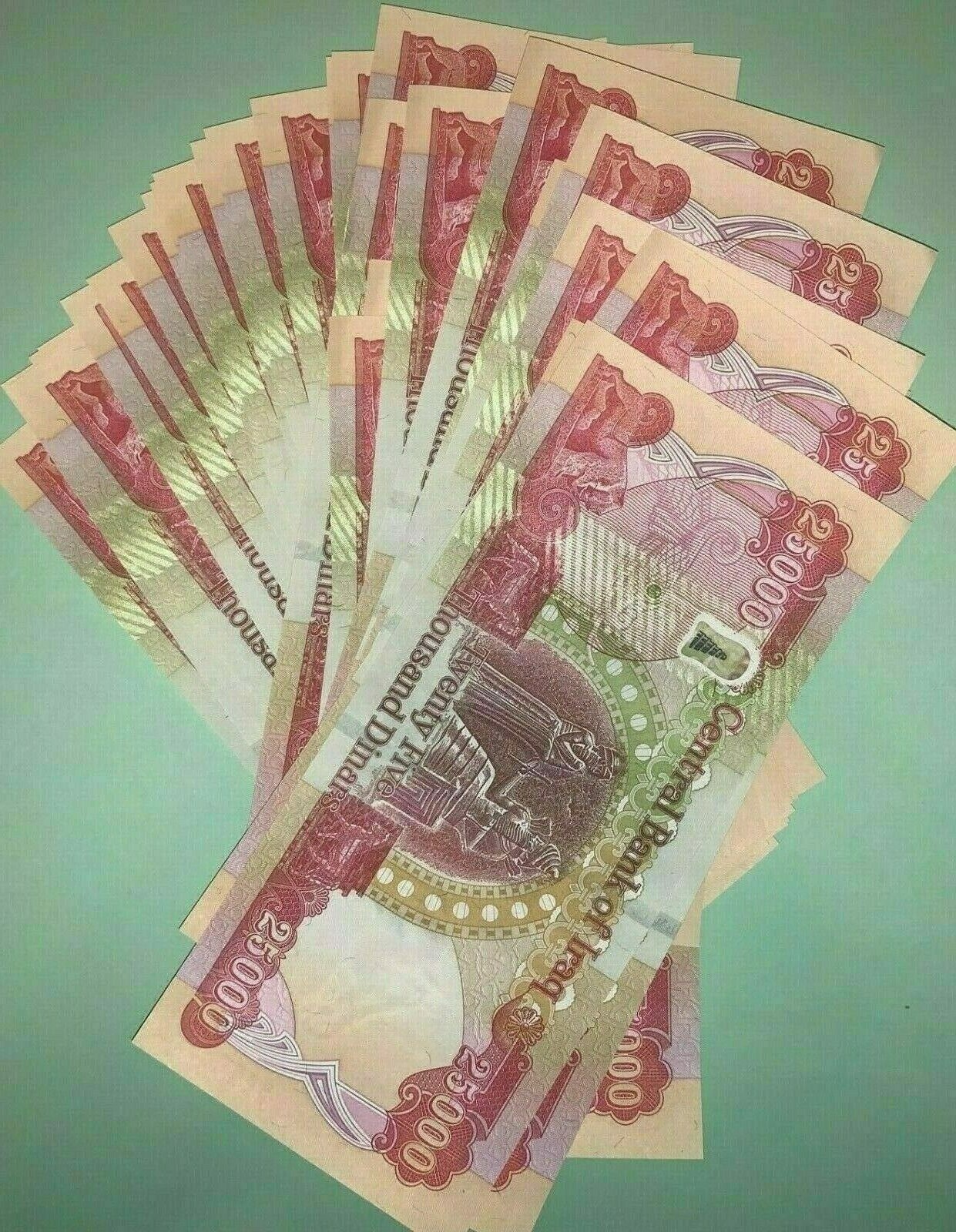 1/2 MILLION IRAQI DINAR - 20x 25000 Iraqi Dinar 25K Notes - UNCirculated IQD COA