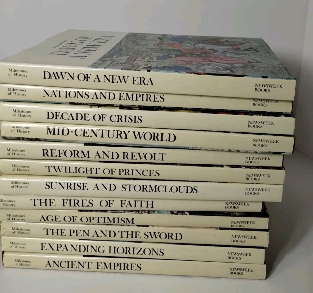 NEWSWEEK - Set of 12 HC 1974 Milestones of History Vintage with Dust Jackets