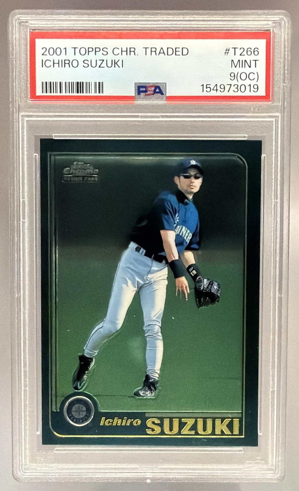 2001 Topps Traded & Rookies Ichiro Suzuki Chrome RC Mariners T266 PSA 9 OC