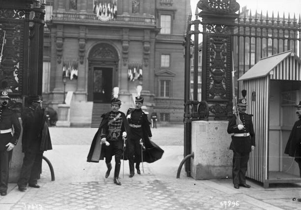Serbian officers leaving the ministry of Foreign Affairs 1911 OLD PHOTO