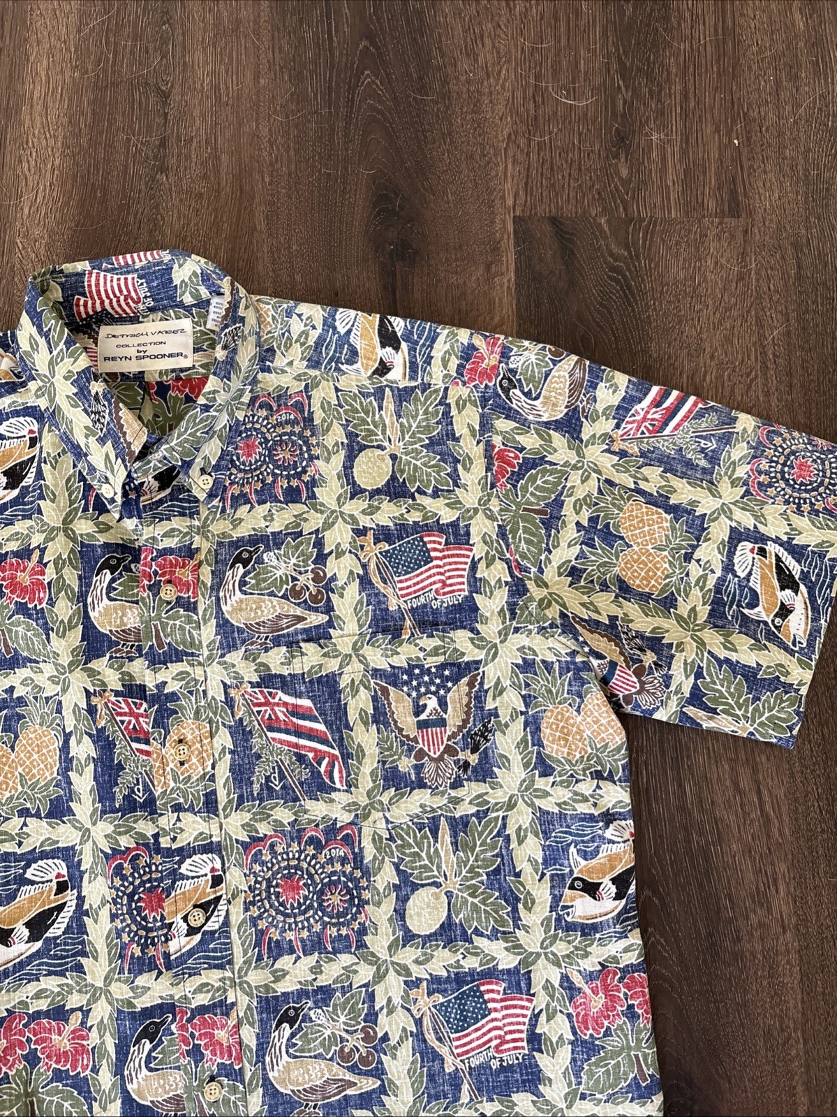Reyn Spooner Dietrich Varez Reverse Print Button Down Hawaiian Shirt Large Men
