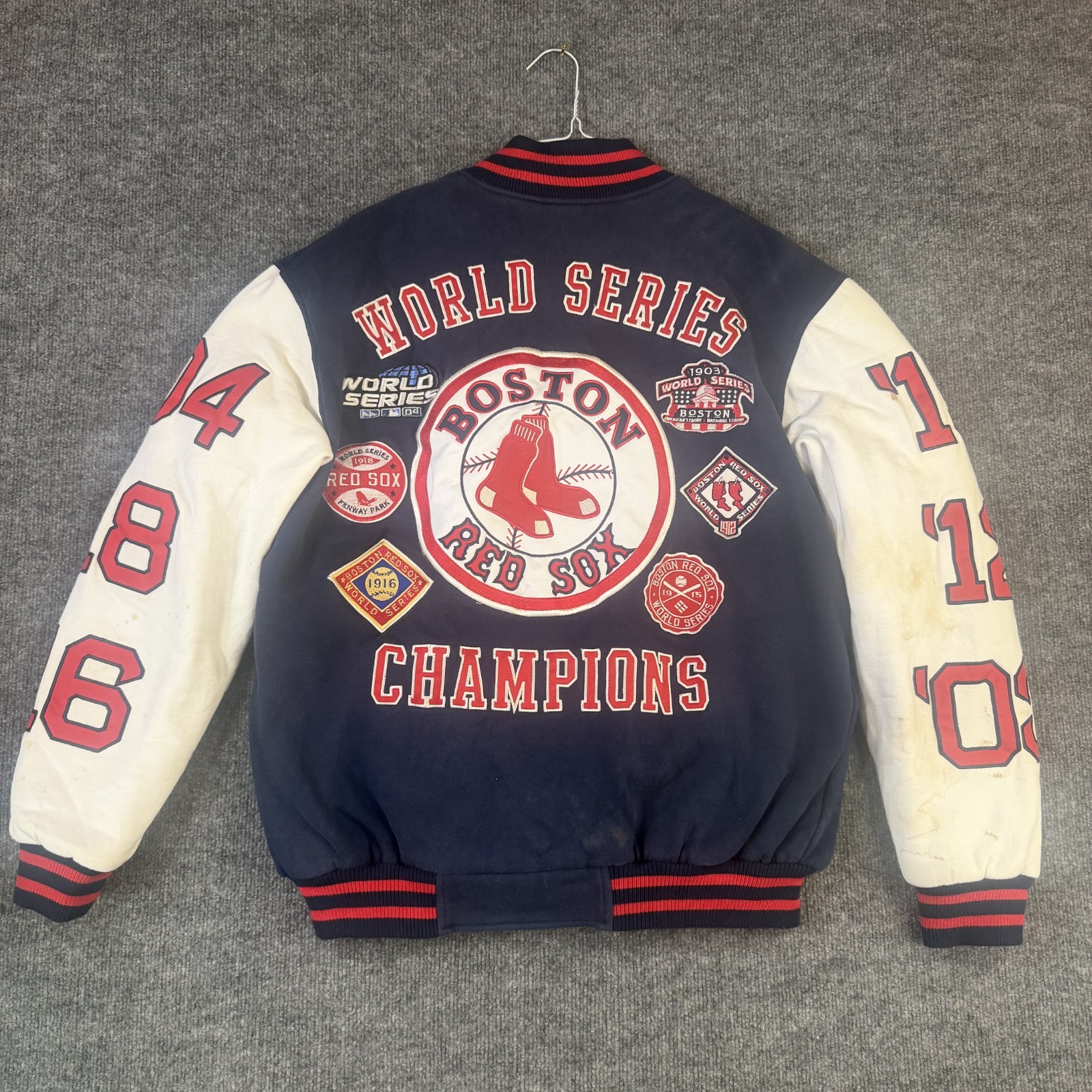 Vintage Boston Red Sox Jacket Mens Medium 2004 World Series G III Carl Banks