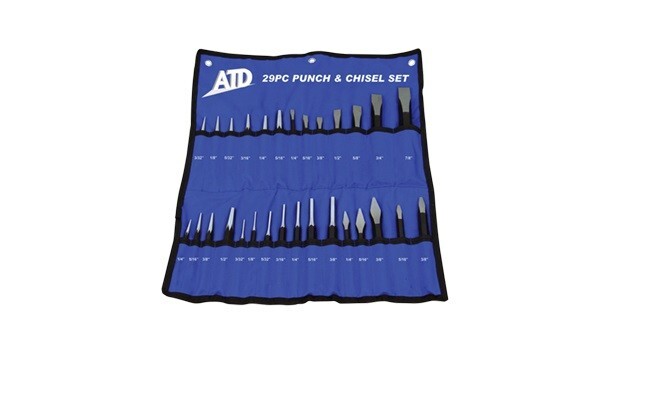 ATD 29pc Master Punch and Chisel Set with Roll Pouch #729
