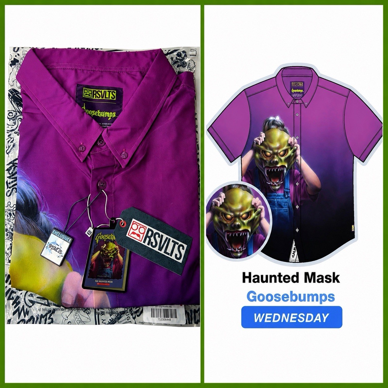 RSVLTS Goosebumps Haunted Mask 4XL SDCC 2025 Exclusive KUNUFLEX Shirt NEW