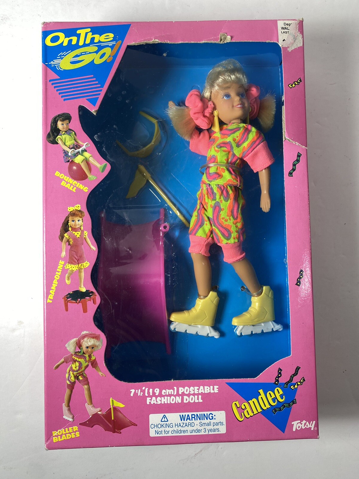 Rare Totsy Candee On The Go Doll Rollerblade Exercise Accessories Vintage 90s