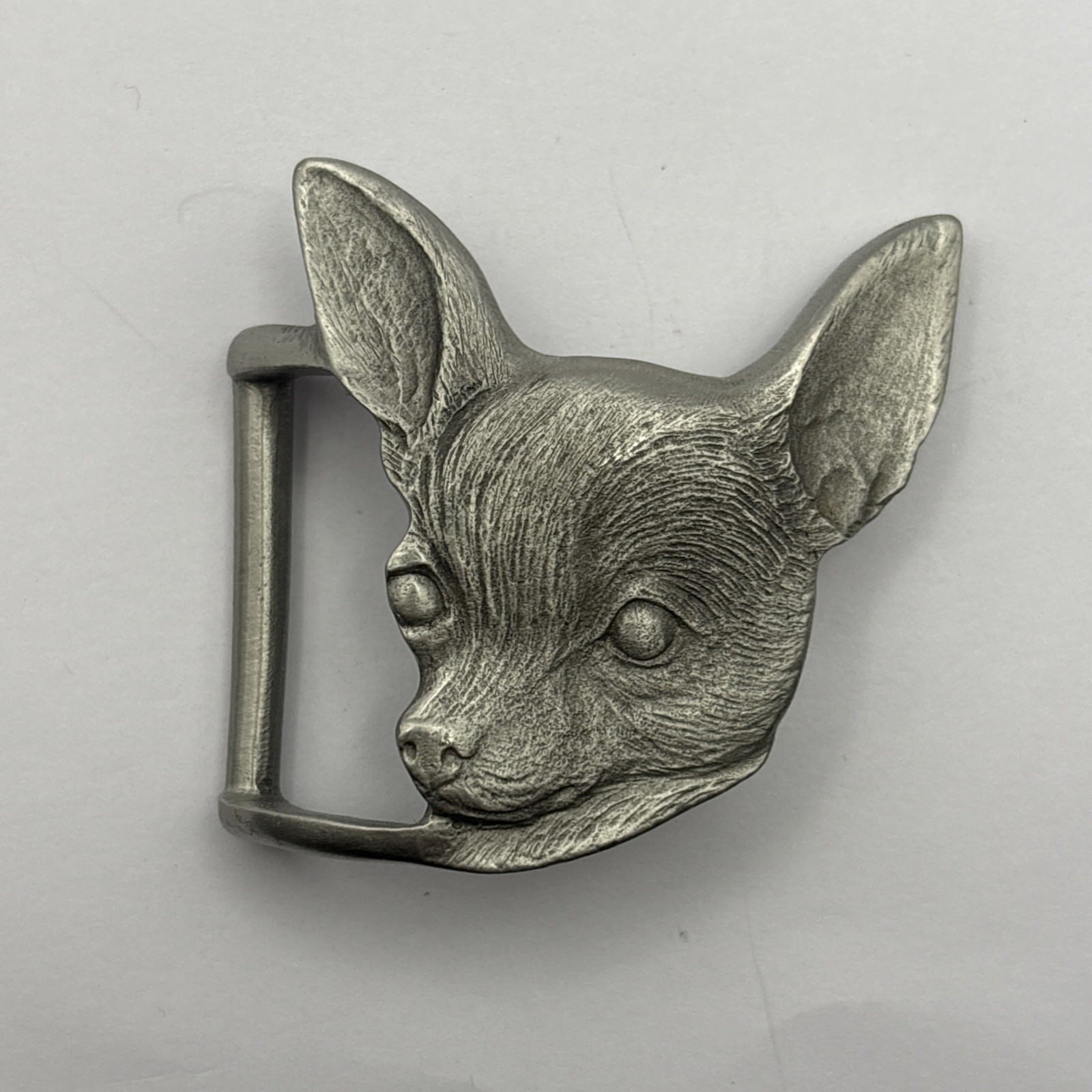 Vintage Rawcliffe Pewter Chihuahua Dog Belt Buckle 1984 P. Davis