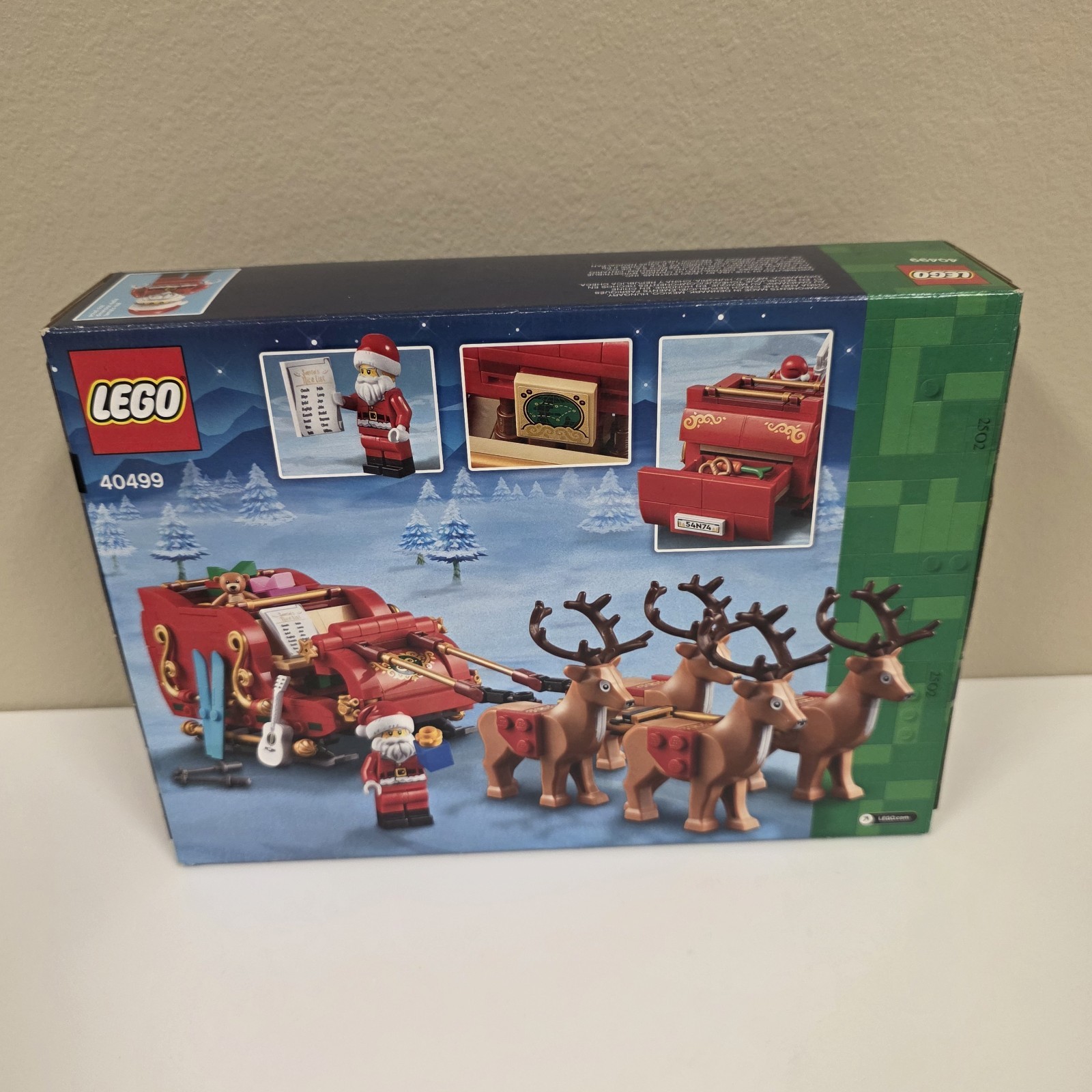 NEW in BOX LEGO 40499 Retired Santa's Sleigh w/ Reindeer Christmas Building Kit