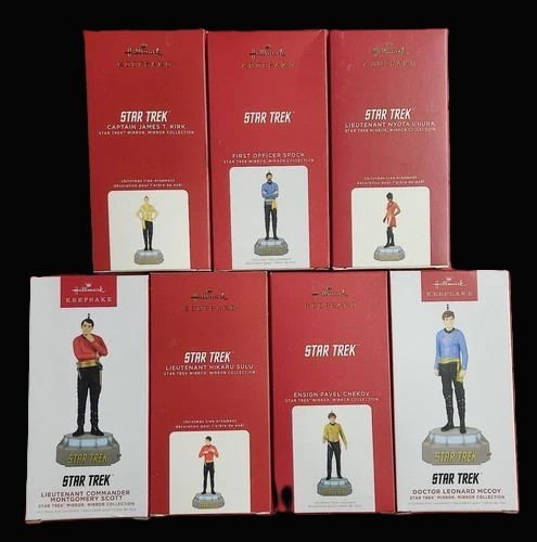 Set of Seven Hallmark Star Trek Storytellers Mirror, Mirror Ornaments
