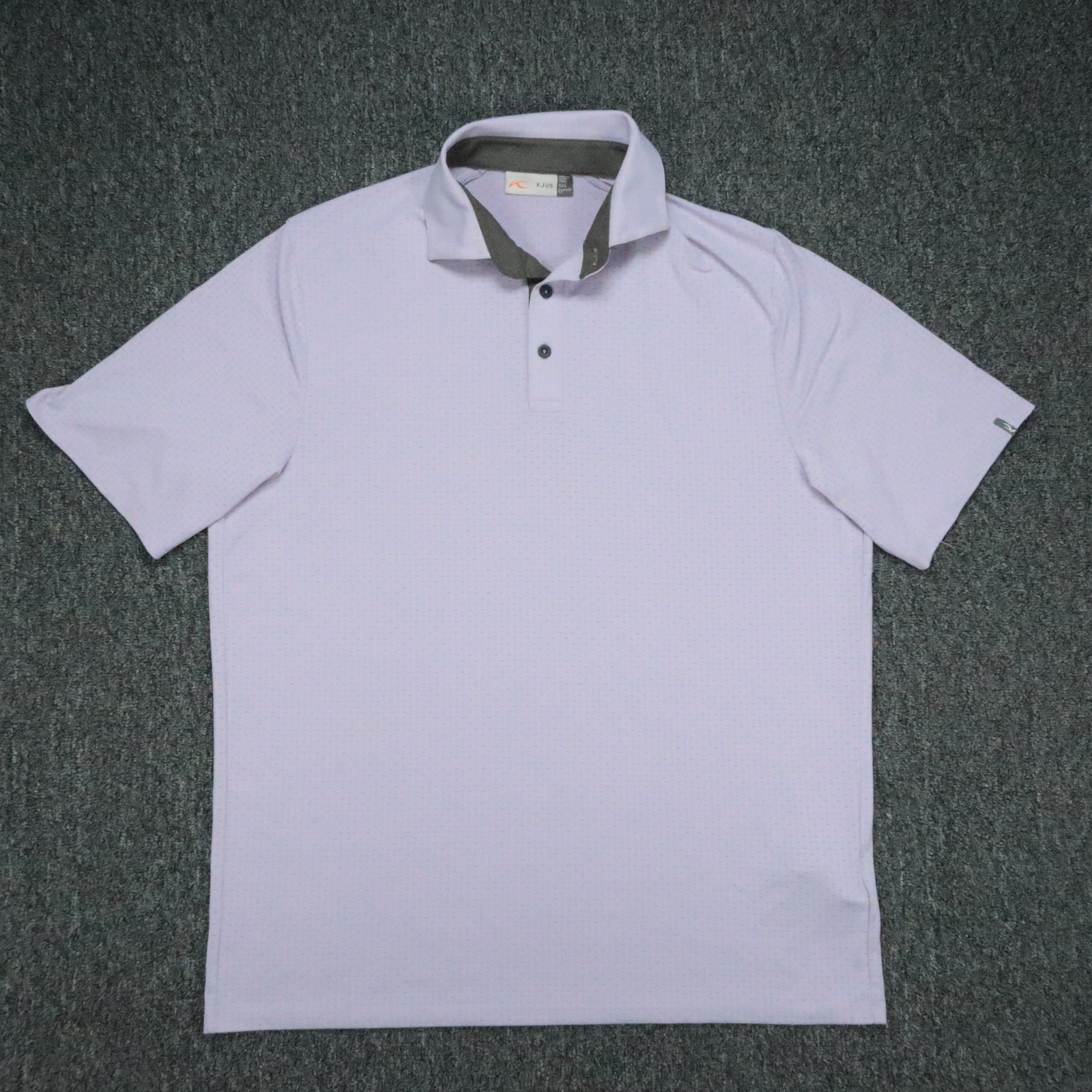 Kjus Shirt Mens Large Purple Savin Structure Polo Short Sleeve Stretch Golf