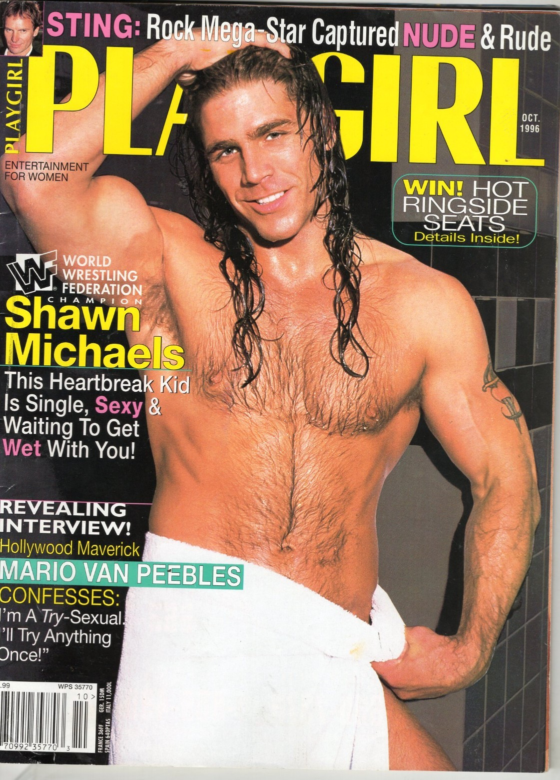 Playgirl 10-96 October 1996 Shawn Michaels Sting Mario Van Peebles Gay Magazine